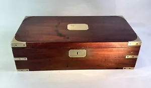 Antique Georgian Mahogany Lap Desk or Writing Slope. Brass Bound. Secret Drawer. - Picture 1 of 24