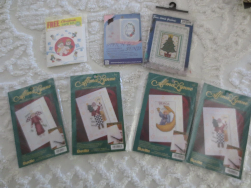 7 Sealed GREETING CARDS/ENVELOPES Cross Stitch KITS - 4 Alma Lynne + - Listed - Image 1 of 4