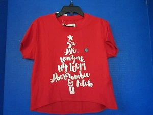 ABERCROMBIE~CAMISETA TOP ROJA MANGA CORTA 5TH Ave Nueva York~Niñas 3/4~NUEVA - Imagen 1 de 2