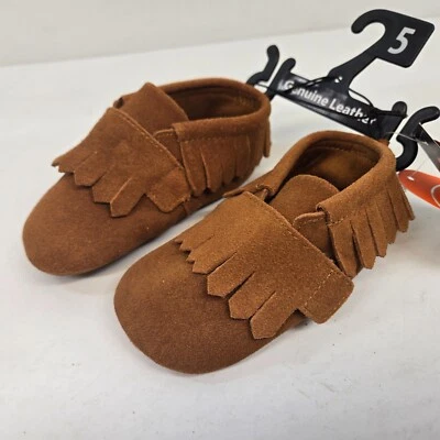 Mocasín Wonder Nation Cuero Genuino Bebé/Niño Pequeño Niñas Talla 5 Marrón Foto 1 de 4