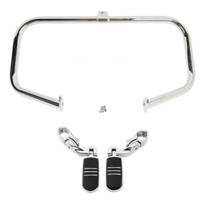 Protector de motor cromado estribo barra de choque de carretera apto para Harley Road King 1997-2008 Foto 1 de 4