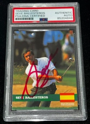 Seve Ballesteros 1992 Pro Set Golf #e14 Autographed Signed Rookie Card (RC) PSA - Image 1 of 2
