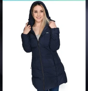 Valuker Women XL LARGE BLACK Down Coat Hooded Parka Puffer Jacket - Picture 1 of 4