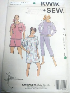 Pajamas Sleep Set Nightgown XS S M L XL Kwik Sew 2117 Sewing Pattern Top Shorts - Picture 1 of 5