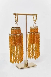 Orange and gold beaded Ellery earrings Hercules new $679 - Picture 1 of 5