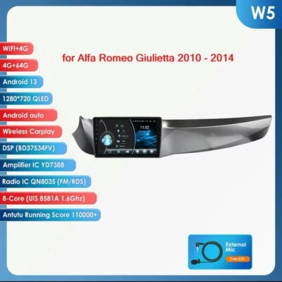 Autoradio Android 14 Per Alfa Romeo Giulietta 2004-2014 4G+64GB 4G+WIFI CarPlay. - Immagine 1 di 4