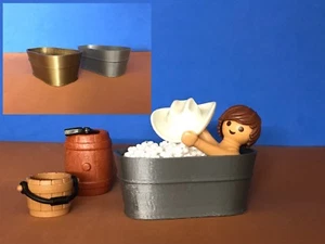 Due Vasche West Western Custom Accessori E Figura Playmobil No Incluso - Picture 1 of 4
