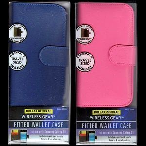 (2) Estuches billetera para Samsung Galaxy S3/Slll, cierre magnético, agarre texturizado - Imagen 1 de 4