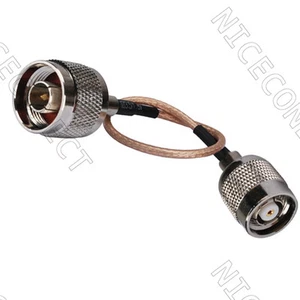 Cavo a treccia N maschio spina a RP-TNC maschio (femmina pin interno) RG316 15 cm - Foto 1 di 2