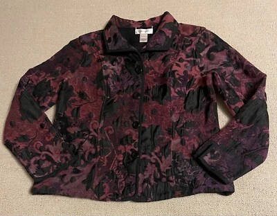 Christopher & Banks Reversible Large L Jacket Blazer Women’s  Black Purple - Image 1 of 4