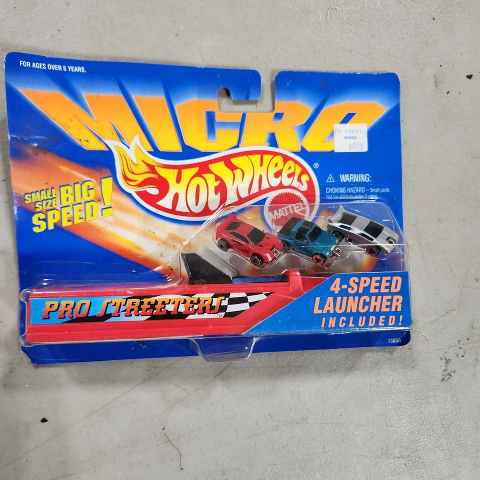 Vintage 1995 Mattel Hot Wheels Pro Sreeters With 4 Speed Launcher