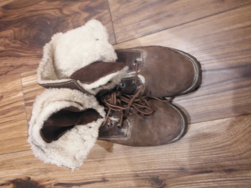 Timberland Stivali da trekking pieghevoli in pelle foderati da donna taglia 7W