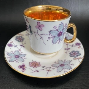 EPIAG D.F. Czechoslovakia Demitasse & Saucer Set Gold Interior - Afbeelding 1 van 11