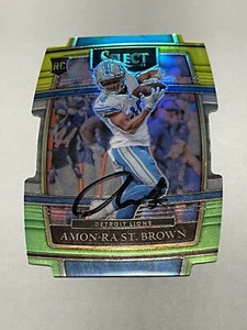Amon-Ra St. Brown Signed Select Die Cut Rookie RC Card JSA COA Detroit Lions c - Picture 1 of 4