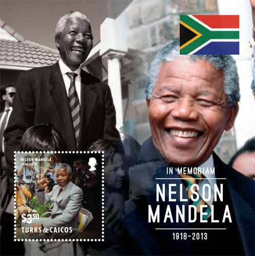 Turks & Caicos 2013 - Nelson Mandela - Souvenir Stamp Sheet - Scott #1520 - MNH - Image 1 of 1