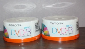 60 Memorex 4.7GB 16X 120 Minute DVD+R Discs (30 x2 Pack) Eco-Spindle New Sealed - Picture 1 of 2