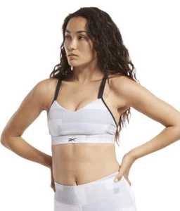 REEBOK Women's TS Hero Strappy Sports Bra White Ladies Size UK XL 20-22 NEW - Picture 1 of 5