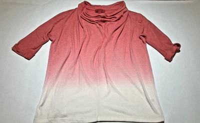 Belle gray by lisa rinna pink hombre 3/4 sleeve oversized top loose neck Large - Image 1 of 4