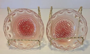 Bartlett Collins St Genevieve Ruby Stained Flashed 4.25" 2 Bowls READ - Picture 1 of 8