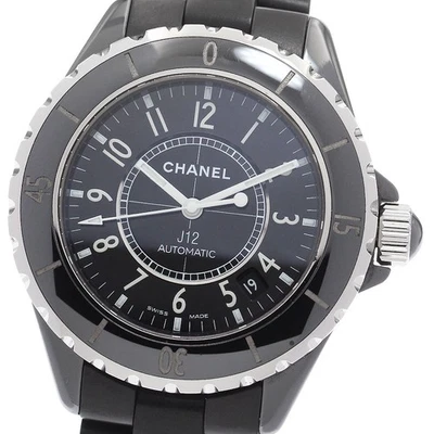 Reloj automático para hombre Chanel J12 cerámica negra H0684 38 mm pulsera de goma_922493 Foto 1 de 4