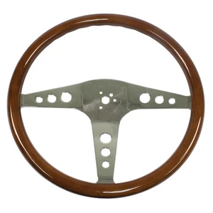 Volante, empuñadura de madera de 31 mm, diámetro de 18 para autobús tipo 2 Dunebuggy y VW - Imagen 1 de 1