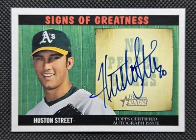 2005 Bowman Heritage Huston Street Signs Of Greatness On-Card Auto ATHLETICS  - Image 1 of 2