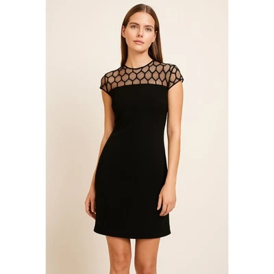 Nuevo con etiquetas. $2958 GUCCI Vestido de Cóctel Negro MALLA ENCAJE TOP XS Foto 1 de 4
