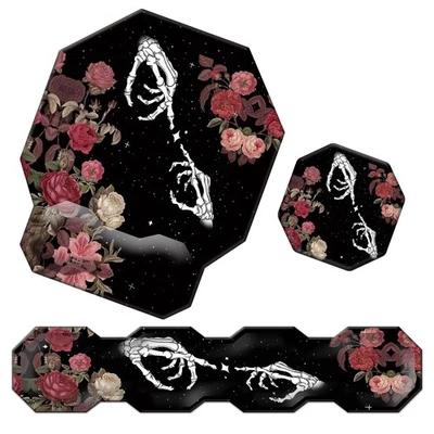 Juego de almohadillas para reposamuñecas y reposamuñecas ergonómicas para teclado, alfombrilla de ratón octágona M... Foto 1 de 4