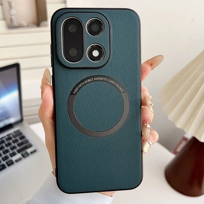 For OnePlus 15 5G, Luxury Hybrid Armor Leather Soft Bumper Magnetic Case Cover - Image 1 of 4