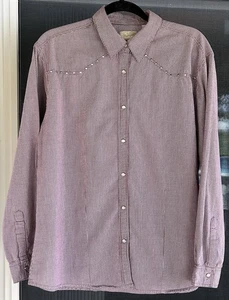 Vintage Wrangler Pearl Snap Western Langarm Hemd dunkelrot kariert Größe L / XL - Bild 1 von 8