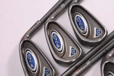 Ping G5 Irons / 4-9i+SW / Red Dot / Regular Flex Ping TFC 100 Shafts - Image 1 of 4