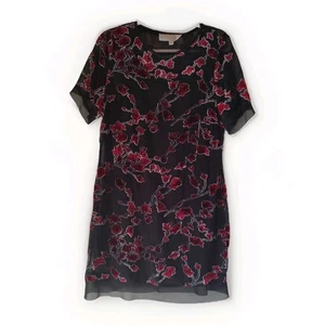 Superfoxx Sheer Burnout Velvet Dress Womens M Black Romantic Boho Dark Feminine - Picture 1 of 10
