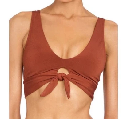 Robin Piccone Ava Knot Bikini Top In Sepia SZ XS NWOT - Image 1 of 4