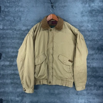 Куртка мужская Orvis средняя коричневая винтажная с фланелевой подкладкой сарай повседневная охотничья для рукоделия - Изображение 1 из 4