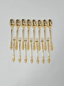 Vtg Community Gold Iced Tea Spoons (8) And Cocktail Forks (7) - Picture 1 of 4