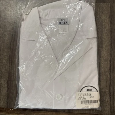 NEW Meta Unisex Labcoat White 40” With More Pockets Size XL Style 6116 - Image 1 of 4