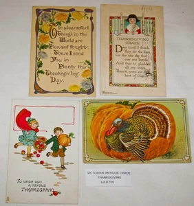 ANTIQUE Postcards Lot of 4 Over 110 Years Old Lot#105 Thanksgiving - Picture 1 of 2