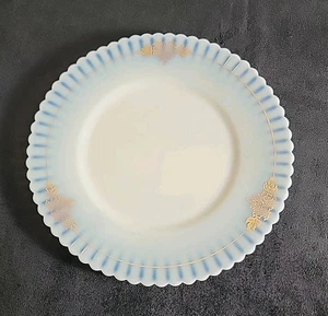 Macbeth Evans Petalware Monax Opalescent 8" Salad Plate w/Gold Vintage - Picture 1 of 5