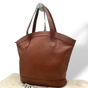 Saint Laurent Hand Bag Tote Purse YSL Cassandra Leather Brown Authentic - Picture 1 of 10