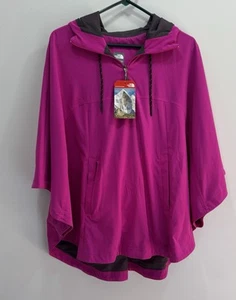 The North Face Vida Poncho Hooded Luminous Pink XL Rain Outdoor Weather NWT - Picture 1 of 7