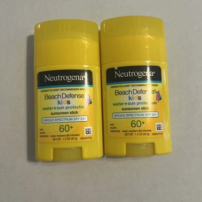 2 - Barra de protector solar Neutrogena Beach Defense Kids FPS 60+, 1,5 OZ Foto 1 de 4