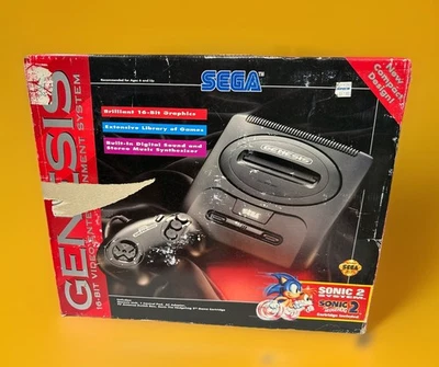 SEGA Genesis Console MK-1631 Model 2 With Box & Sonic Game Tested & Works Read - Image 1 of 4