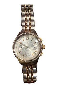 Michael Kors Rhinestone MK-5098 Two Tone Chronograph Date Ladies Watch Pre-Owned - Image 1 of 4