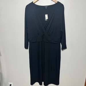 Talbots Woman NWT Dress Knit Criss Cross Holiday Evening Midi Dressy Office 1X - Picture 1 of 8