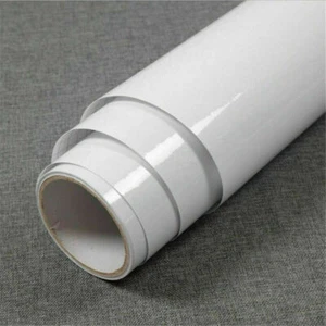 3m White Gloss Furniture Wrap Self Adhesive Vinyl Kitchen Cabinet Door Stickers - Picture 1 of 13