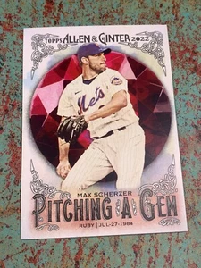 Max Scherzer 2022 Topps Allen & Ginter Pitching A Gem PAG-8 - Picture 1 of 2