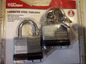 2 Stück Hyper Tough Vorhängeschlösser aus laminiertem Stahl mit Schlüssel - Bild 1 von 2