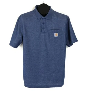 Camisa Polo Carhartt Calce Original Manga Corta Bolsillo Para Hombre Pequeña Azul Ropa de Trabajo - Imagen 1 de 12