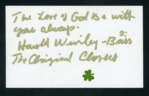 Harold Winley Original Bass Singer 'The Clovers' signed 3x5 Index Card E27835 - Picture 1 of 1