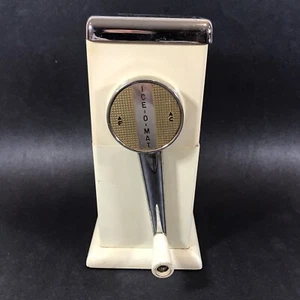 Vintage Ice O Mat Ice Crusher Cream Chrome Hand Crank Machine Tabletop Works - Picture 1 of 12